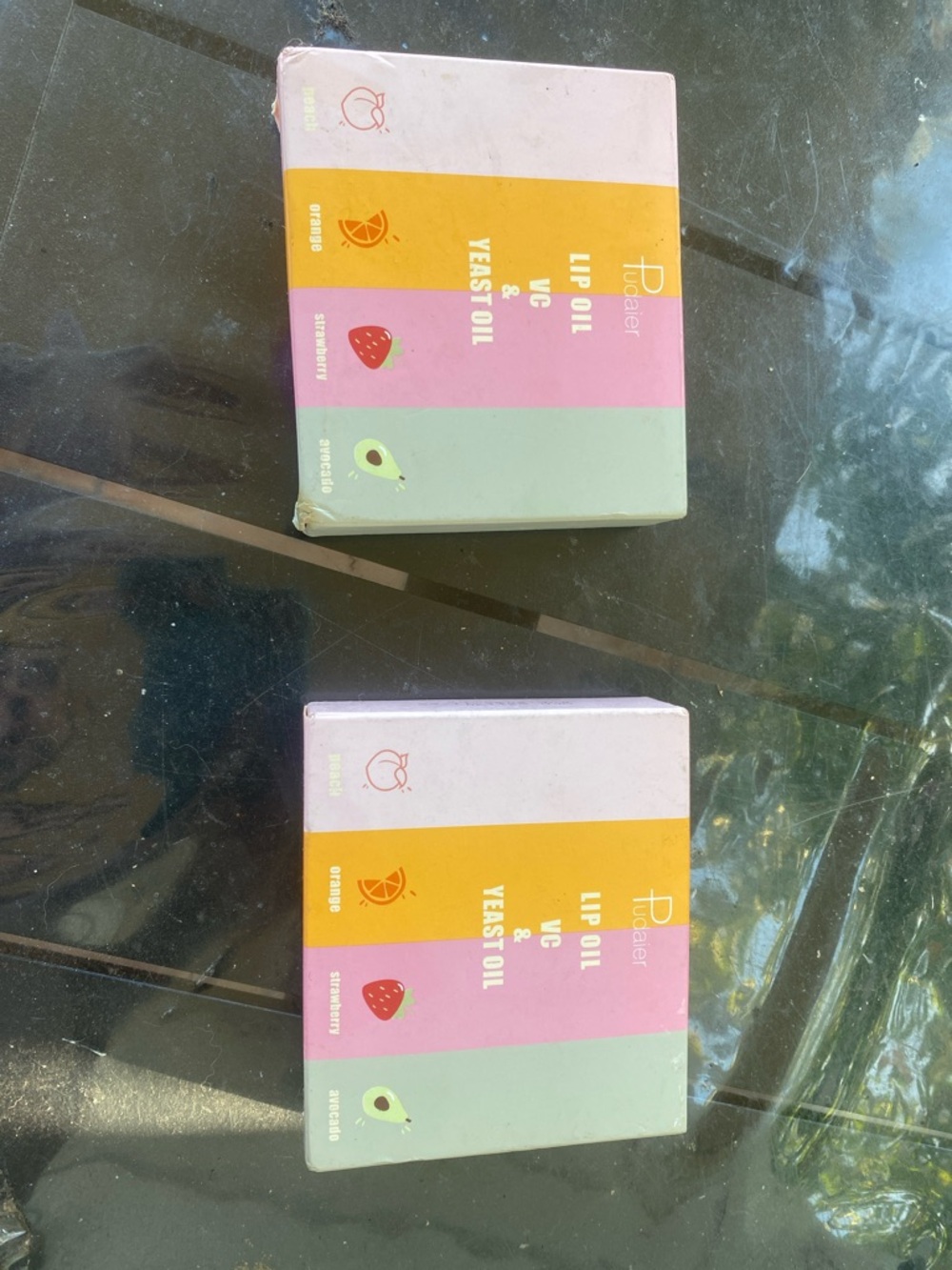 4 pack scented Lip oil Set - Pastel Pink, Yellow, Mint